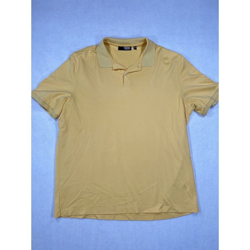 Murano Collezione Men's Slim Fit Luxury Performance Polo Shirt - Yellow Gold - L